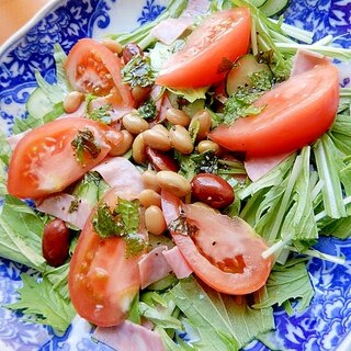 ミント入りドレッシングで❤デリ風トマト&水菜サラダ